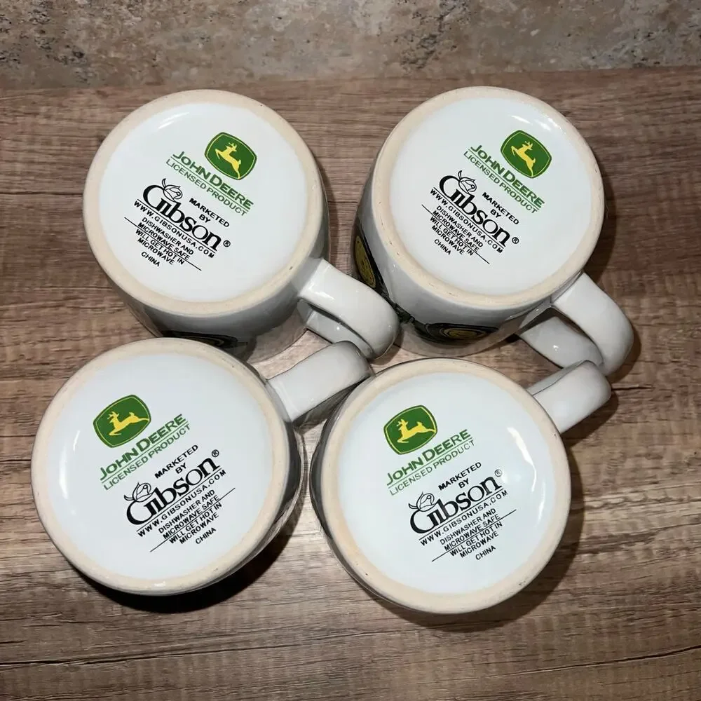Vintage Y2K John Deere Coffee Mug Cups Gibson Tractor Farming Barn Lot of 4 2000 - Picture 5 of 5